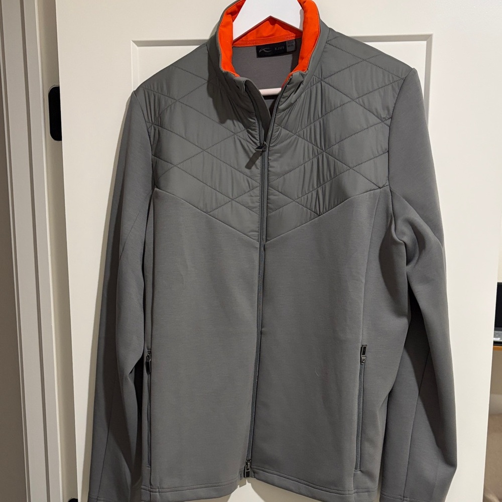 KJUS Stylish Men's Gray Jacket with Orange Accents